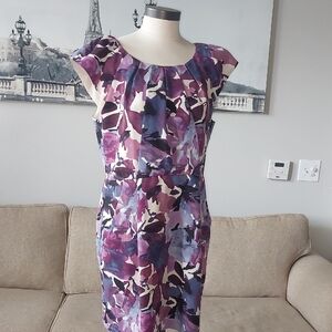 Elegant Purple Floral Print Dress From Apt 9 Size 16P